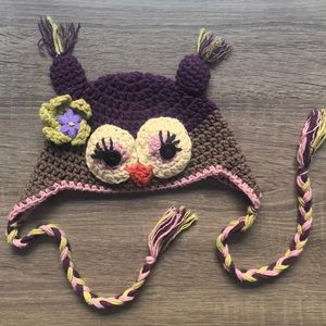 5/$25 Crocheted Owl Hat kids